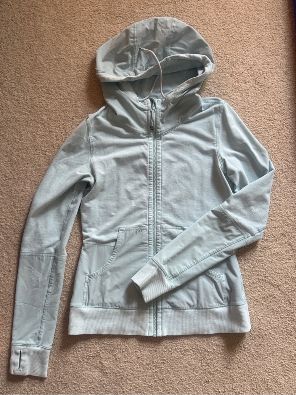 lululemon athletica high neck light blue Zip-Up Hoodie Jacket
